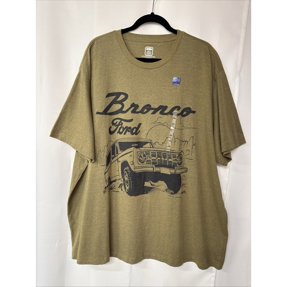 NWT Ford Bronco Ford Officially Licensed Retro Print Beige Tan T-Shirt Sz 2XB